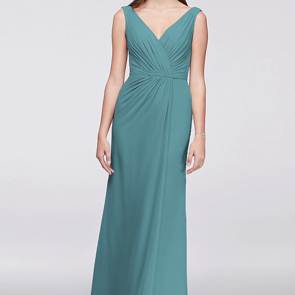 Teal Blue David’s Bridal Bridesmaids Dress Long